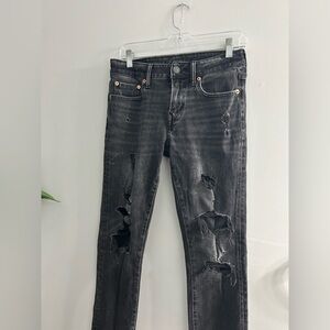 American eagle men’s distressed skinny jeans black airflex 360 30X34
